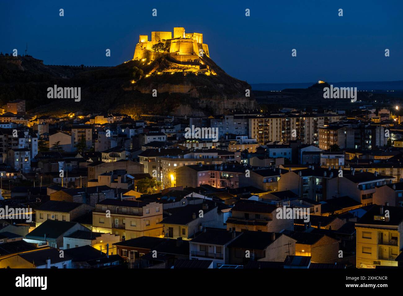 Château de Monzon, château-forteresse d'origine musulmane, Monzon Huesca, Espagne Banque D'Images