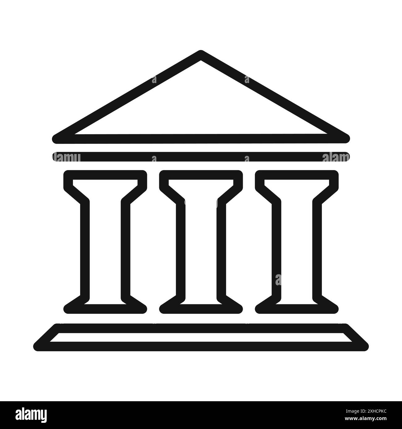 Icône de banque symbole vectoriel ou collection d'ensemble de signes dans un contour noir et blanc Illustration de Vecteur