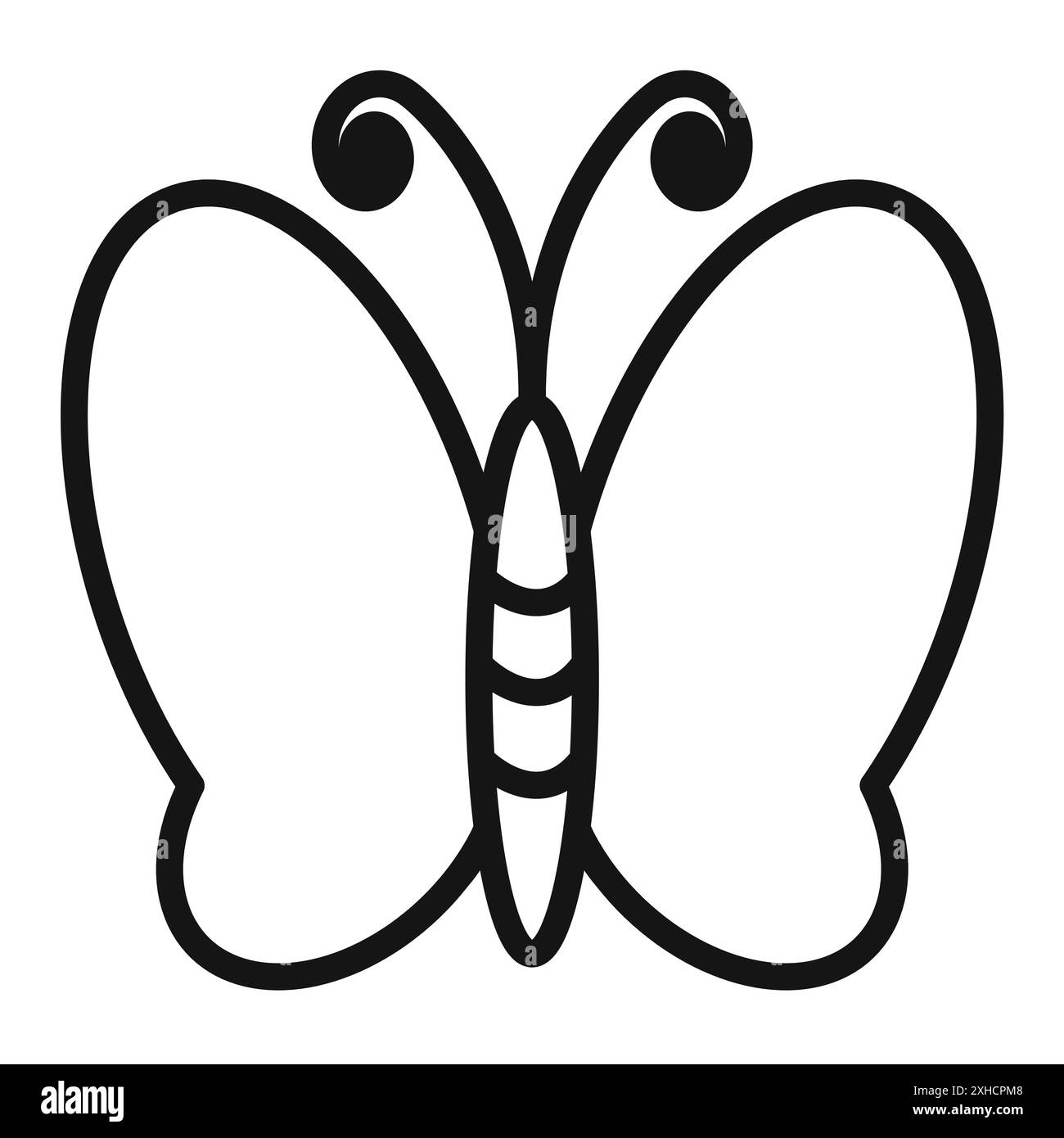 Icône papillon symbole vectoriel ou collection d'ensemble de signes dans un contour noir et blanc Illustration de Vecteur