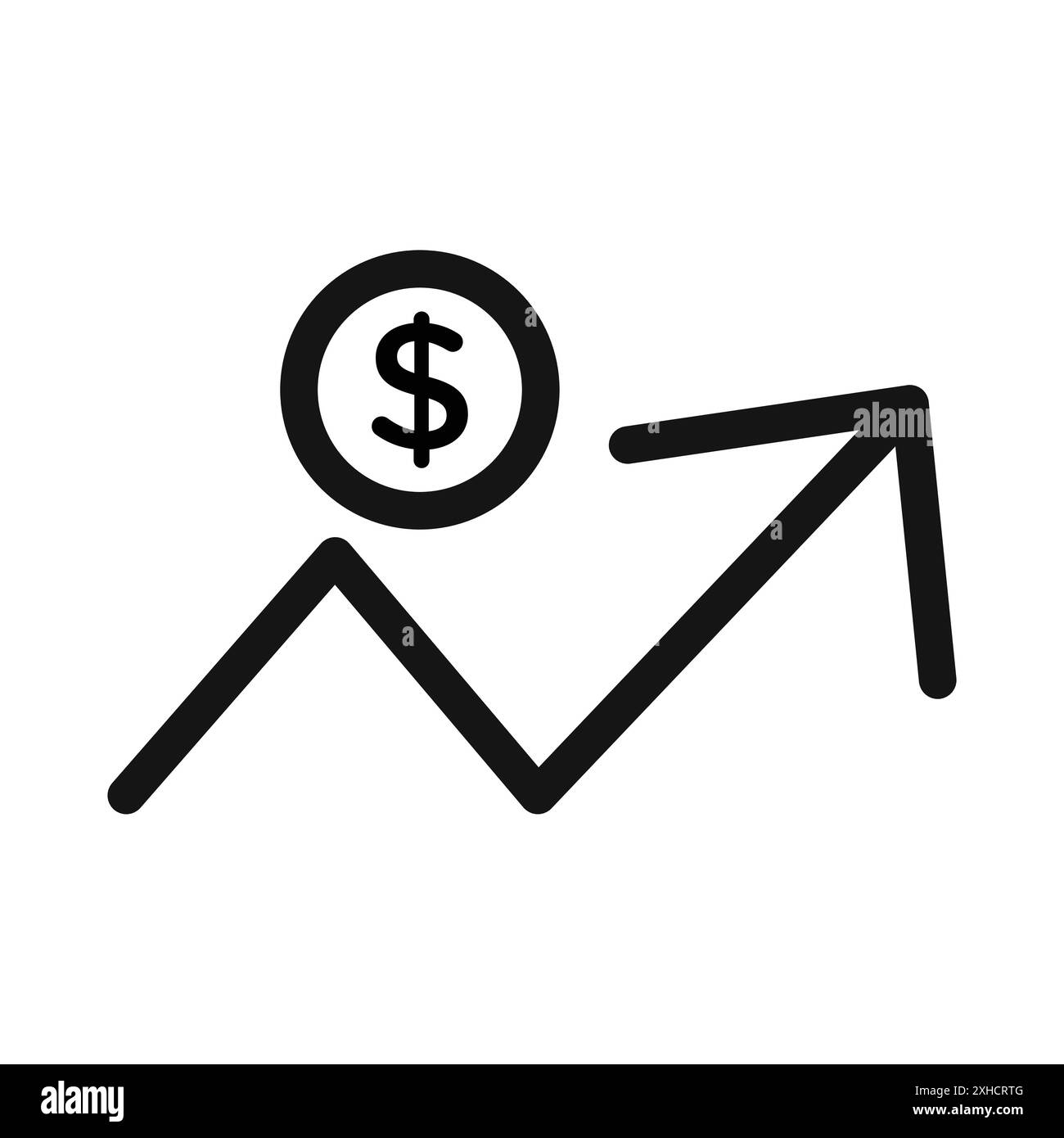 Flèche de chat Grow icône symbole vecteur ou collection d'ensemble de signe dans un contour noir et blanc Illustration de Vecteur