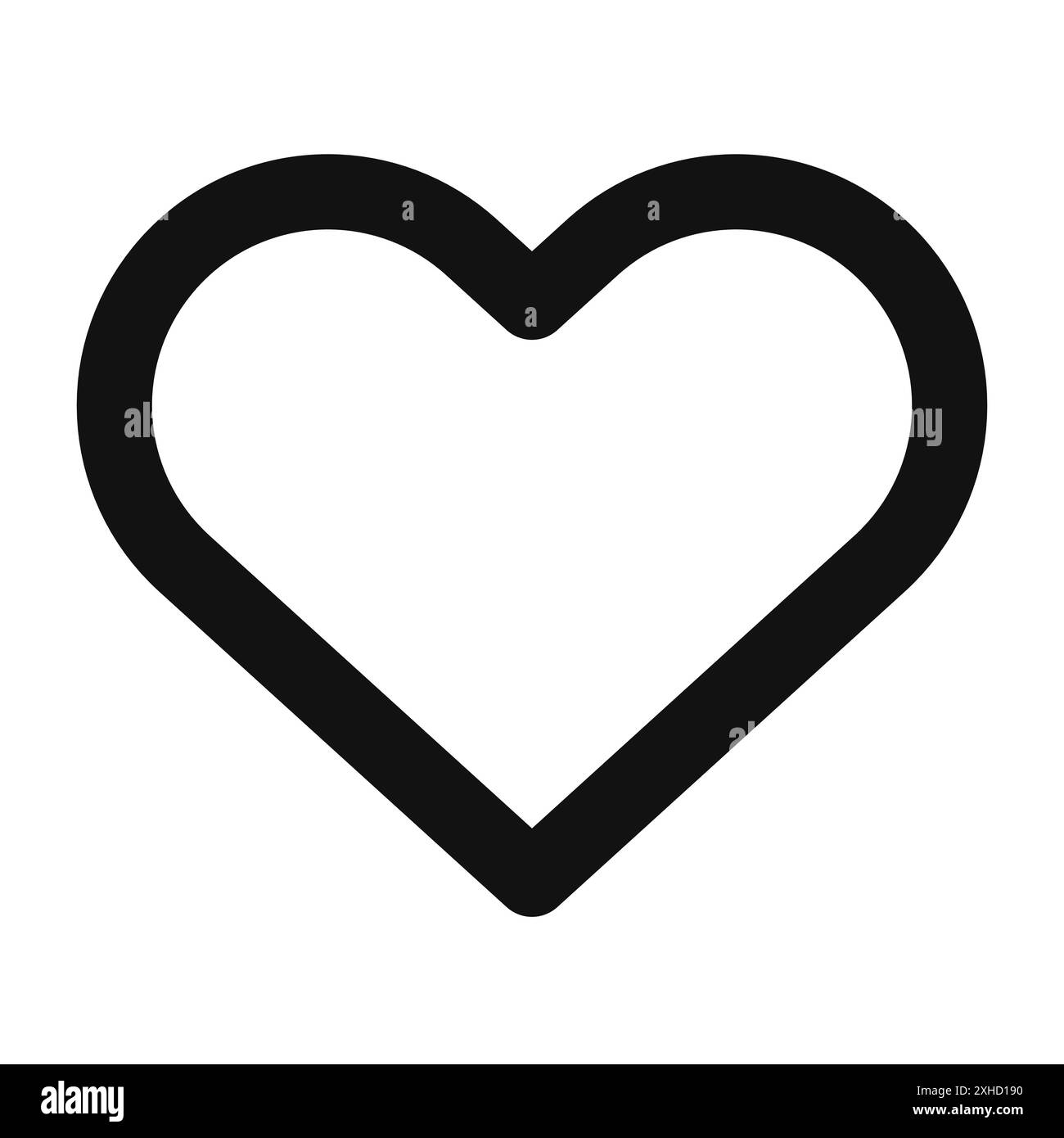 Icône de coeur symbole vectoriel ou collection d'ensemble de signe dans un contour noir et blanc Illustration de Vecteur
