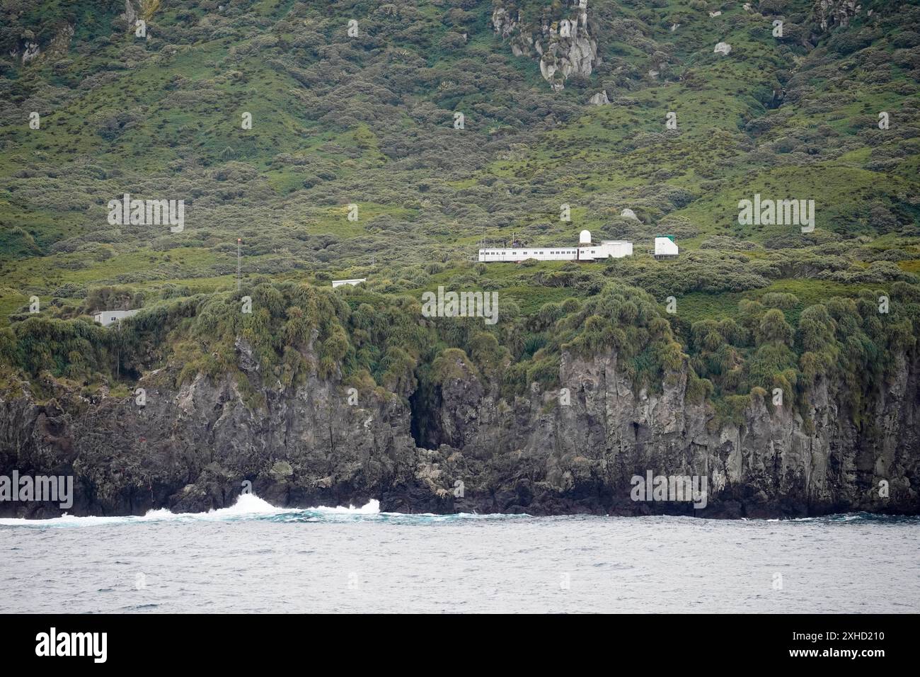 Station météo, Gough Island, Tristan da Cunha Banque D'Images