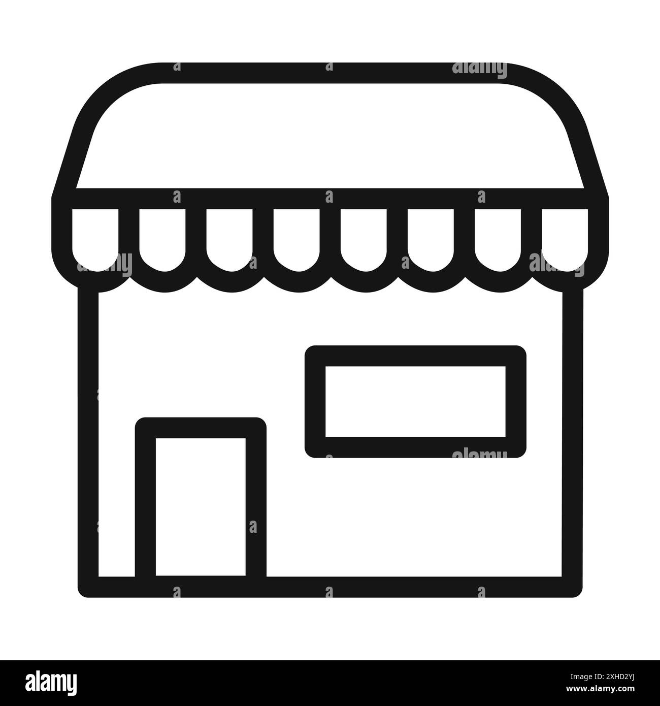 Boutique icône logo signe vectoriel contour en noir et blanc Illustration de Vecteur