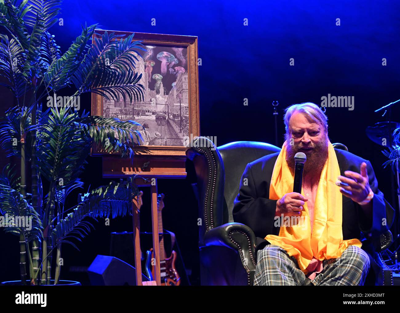 LONDRES, ANGLETERRE - 13 JUILLET 2024 : Brian Blessed se produit au Kaleidoscope Festival 2024 à Alexandra Palace Park le 13 juillet 2024 à Londres, Angleterre. ( Credit : Voir Li/Picture Capital/Alamy Live News Banque D'Images