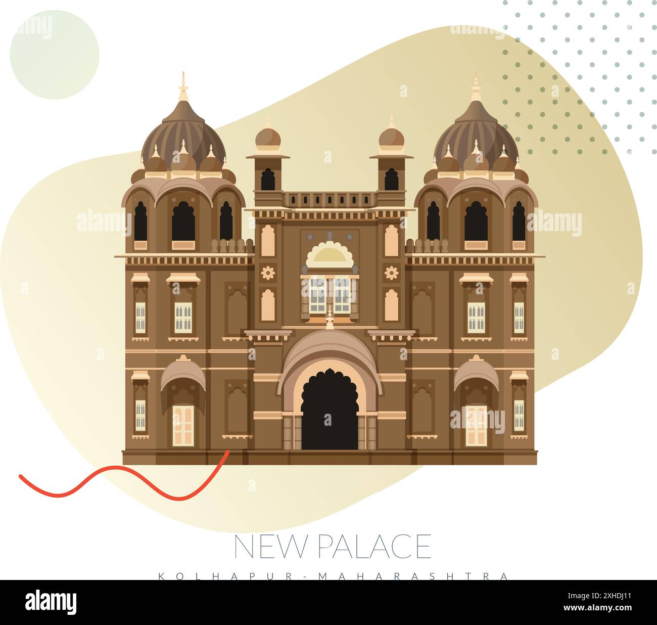 Nouveau Palais Kolhapur - Maharashtra - illustration stock comme fichier EPS 10 Illustration de Vecteur