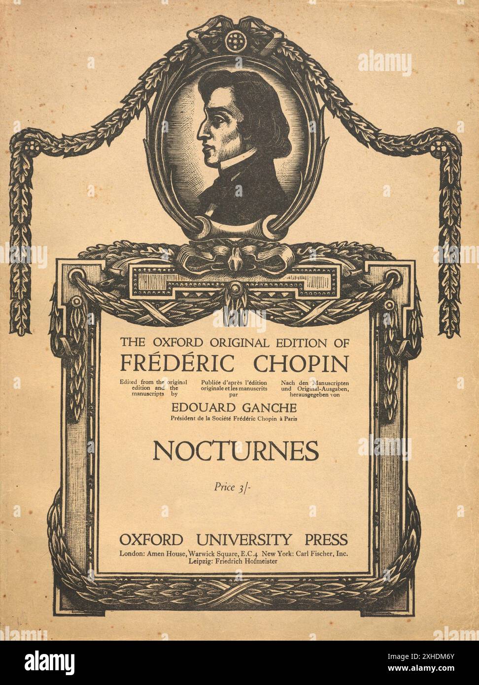 L'édition originale d'Oxford de nocturnes par Frederic Chopin, Oxford University Press Banque D'Images