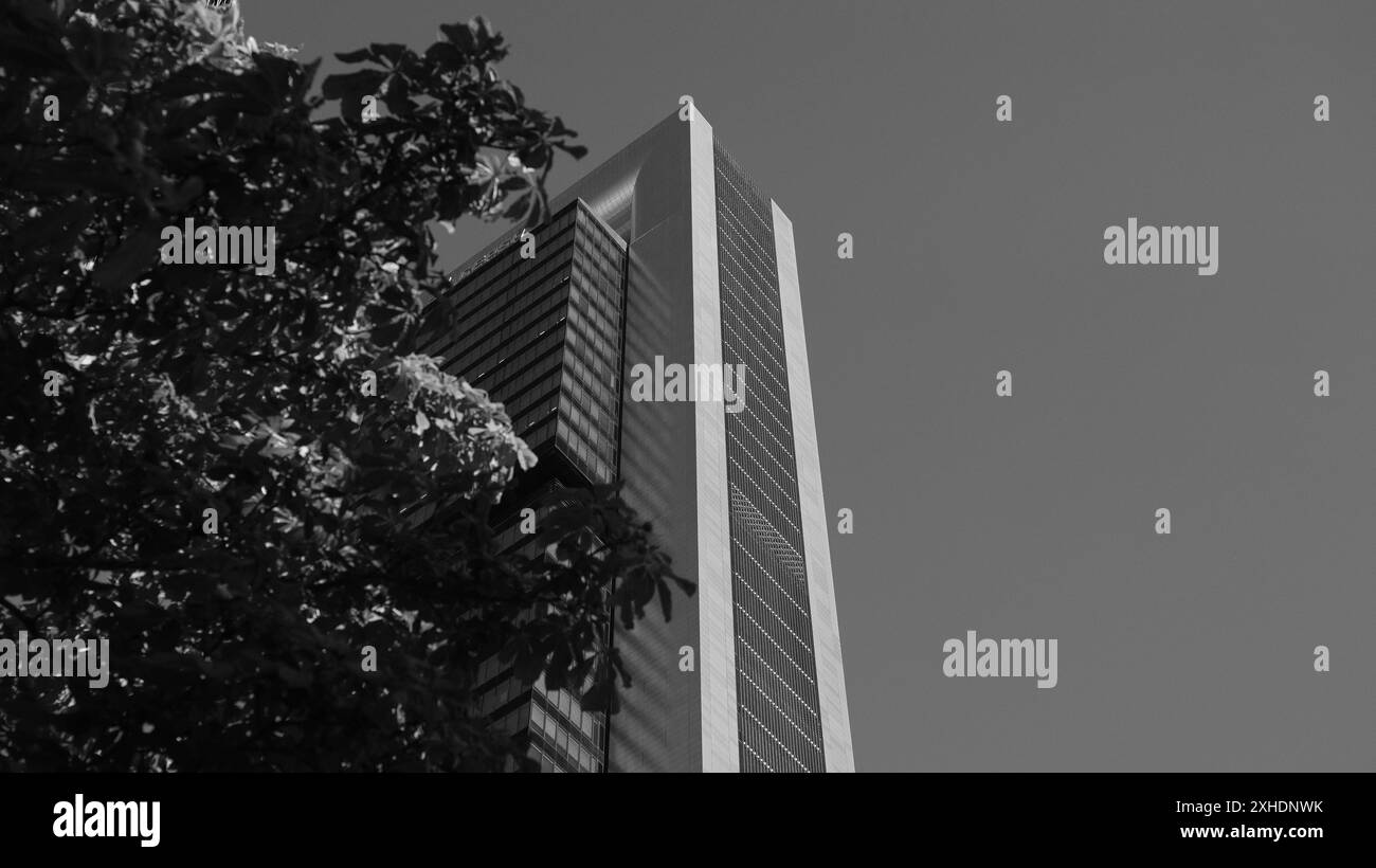 Vue de la Torre Cepsa sur le Paseo de la Castellana à Madrid, dans le complexe financier des 4 tours. 13 juillet 2024 en Espagne Banque D'Images