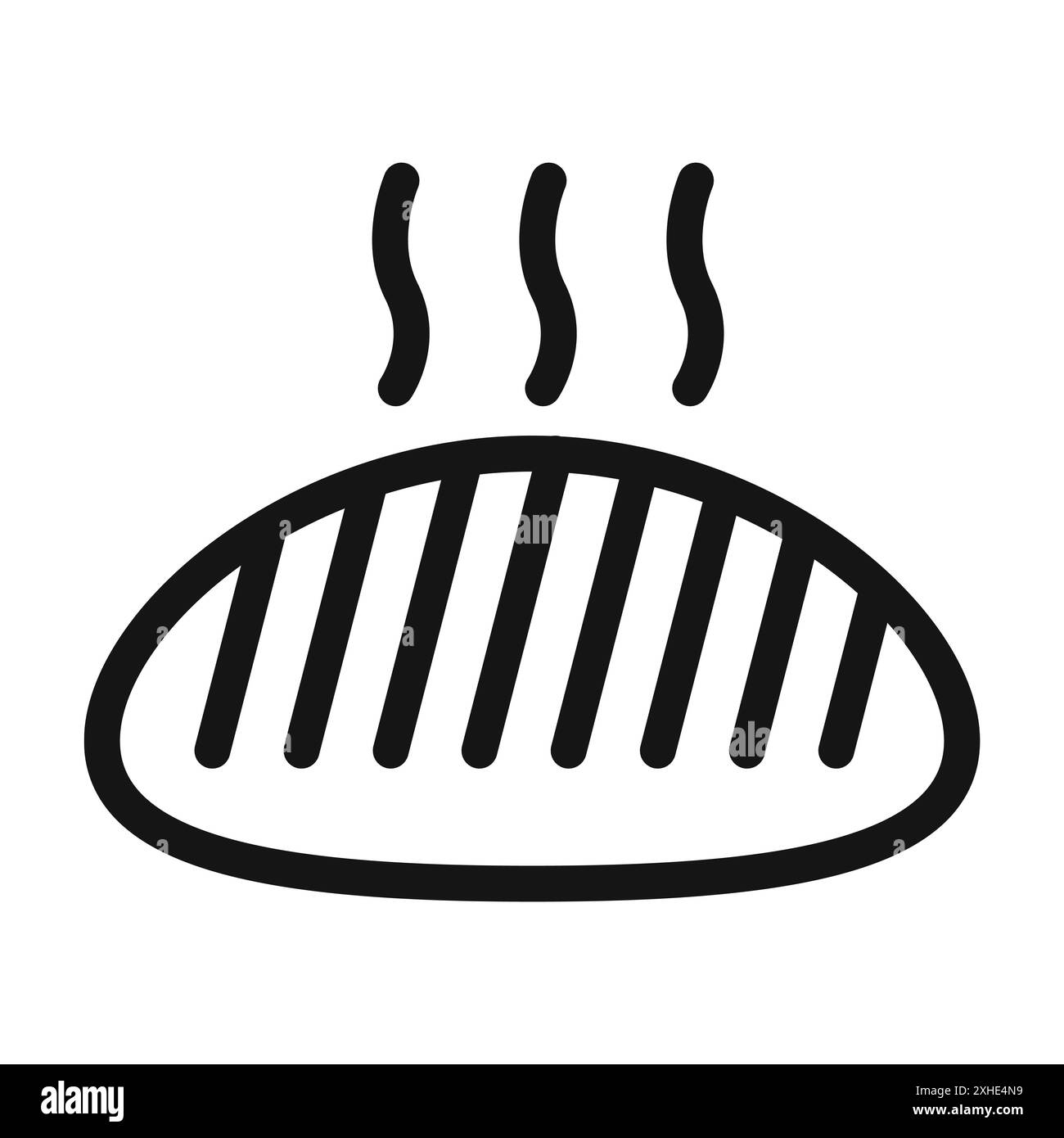 Icône de pain frais symbole vectoriel ou collection d'ensemble de signes dans un contour noir et blanc Illustration de Vecteur