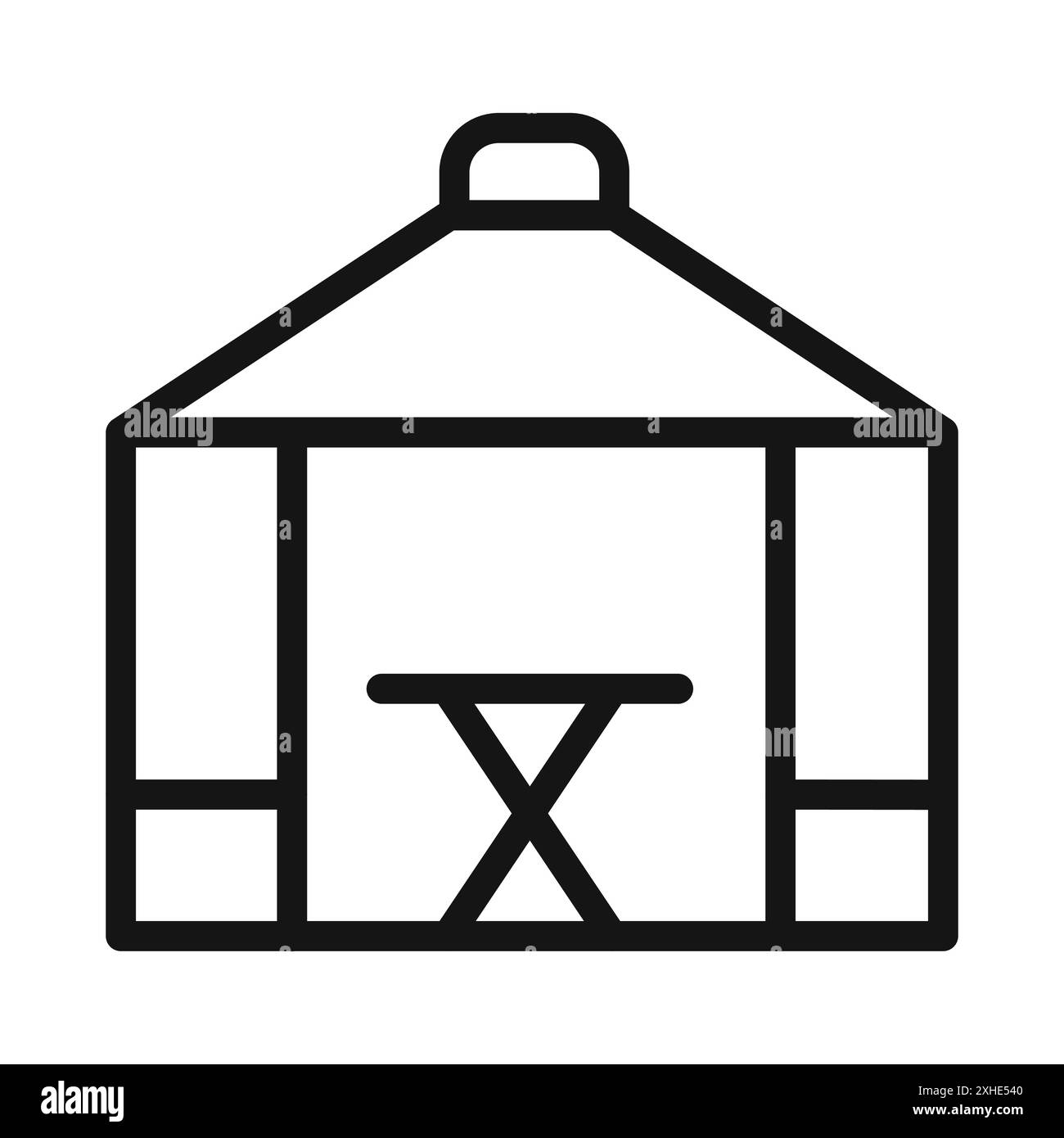 Icône de gazebo symbole vectoriel ou collection d'ensemble de signes dans un contour noir et blanc Illustration de Vecteur
