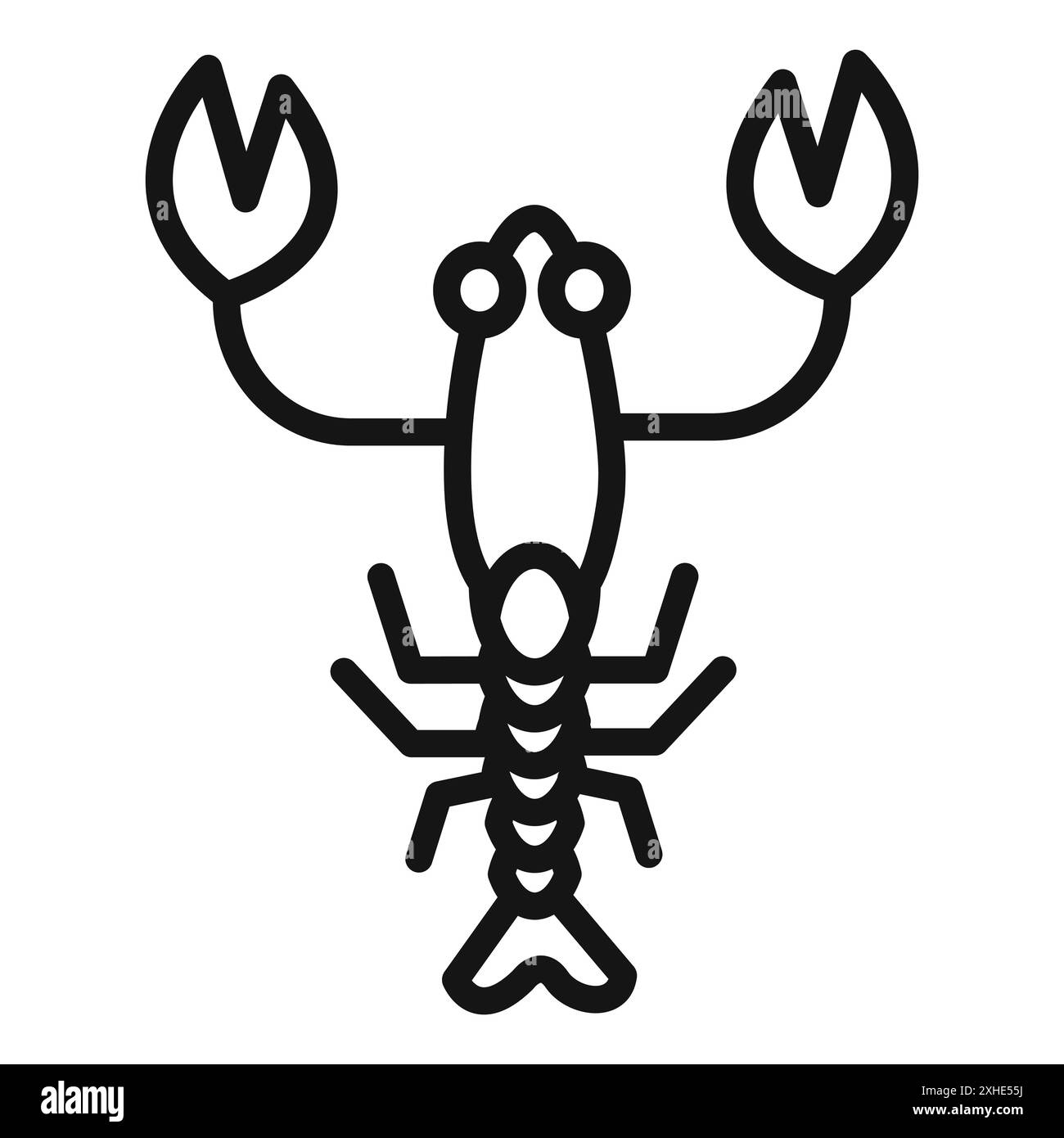 Icône de homard symbole vectoriel ou ensemble d'affiches collection dans un contour noir et blanc Illustration de Vecteur