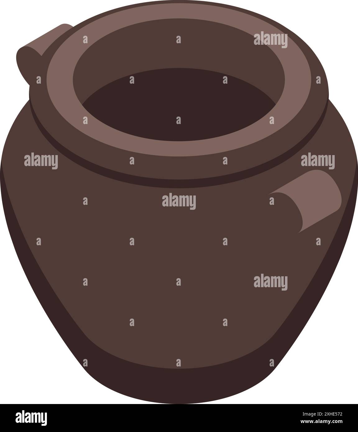 Le pot d'argile vide attend d'être utilisé pour la cuisson ou le stockage des aliments Illustration de Vecteur