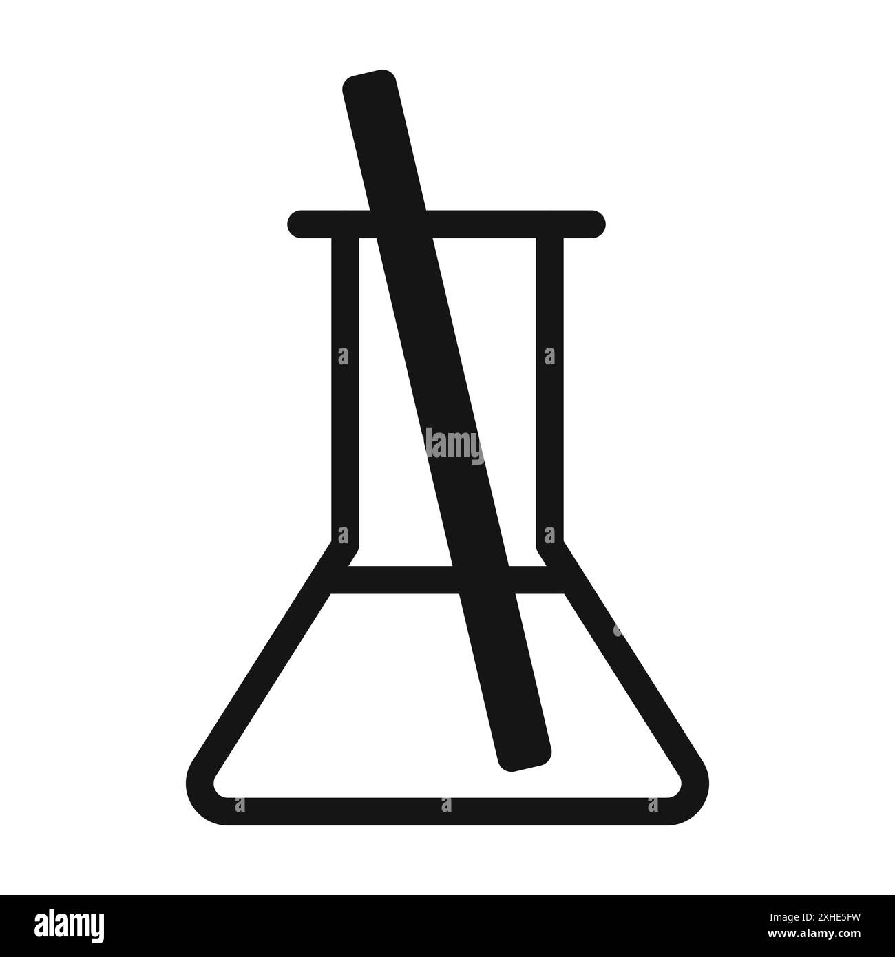 Icône de bécher de laboratoire symbole vectoriel ou ensemble d'enseignes collection dans un contour noir et blanc Illustration de Vecteur