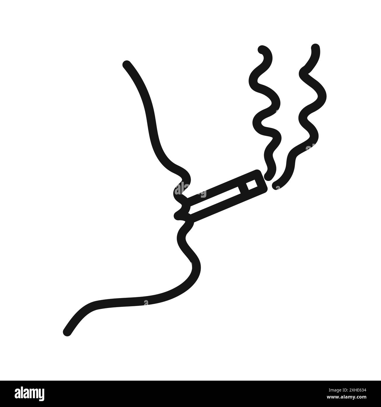Homme fumant icône de cigarette symbole vectoriel ou collection d'ensemble de signes dans un contour noir et blanc Illustration de Vecteur