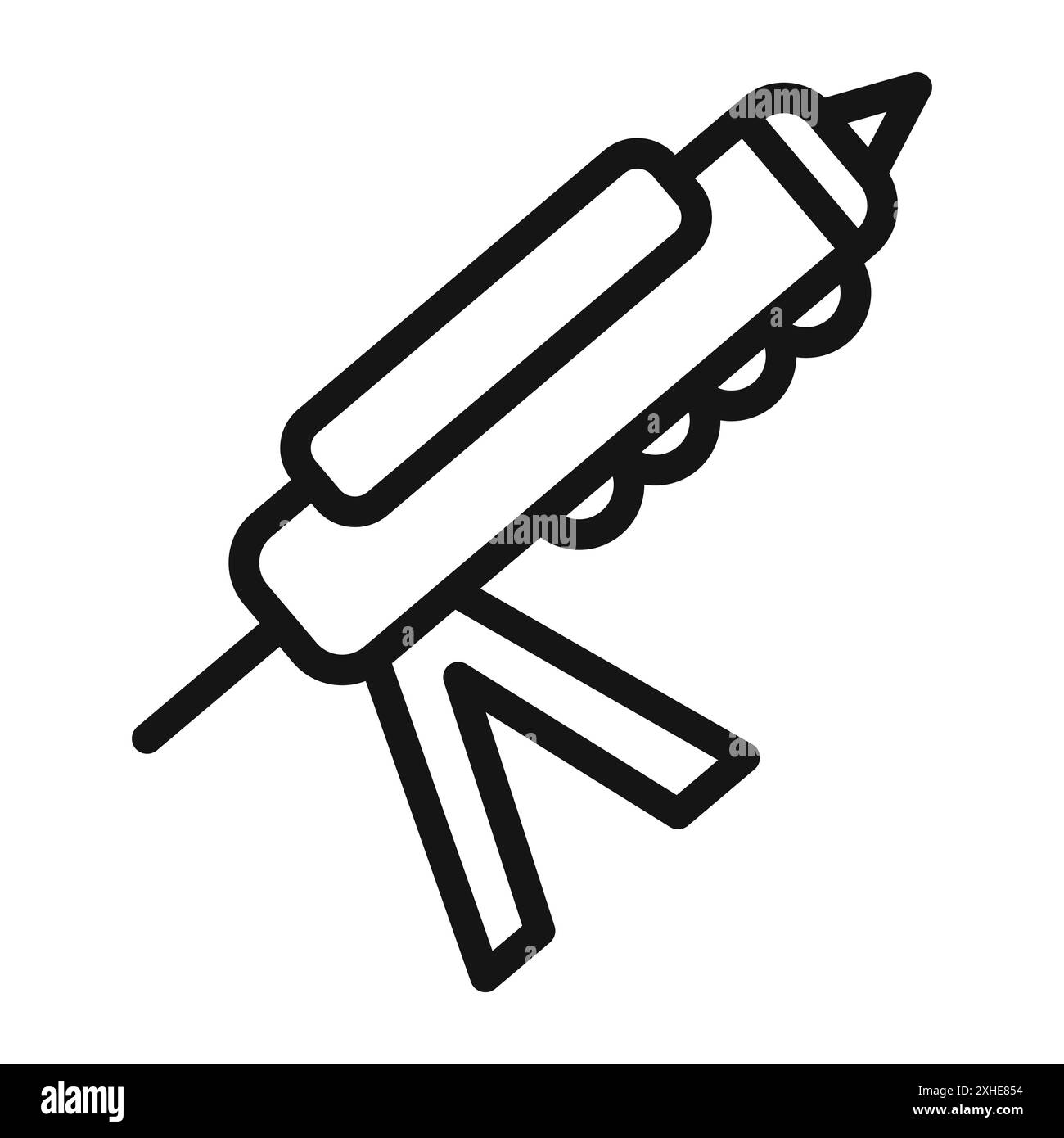 Icône pistolet à scellant symbole vectoriel ou collection d'ensemble de signes dans un contour noir et blanc Illustration de Vecteur