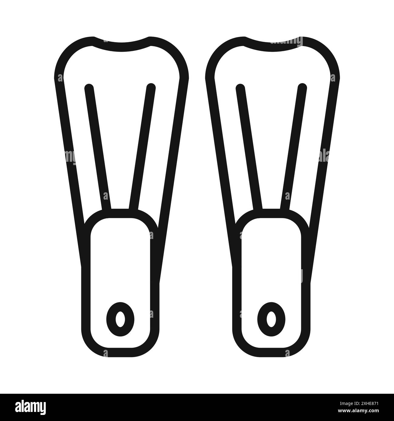 Palmes de natation icône symbole vectoriel ou collection d'ensemble de signes dans un contour noir et blanc Illustration de Vecteur