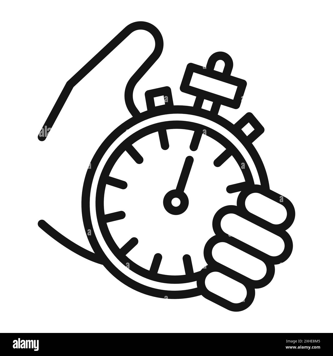 Test de l'icône de temps symbole vectoriel ou ensemble de signes collection dans un contour noir et blanc Illustration de Vecteur