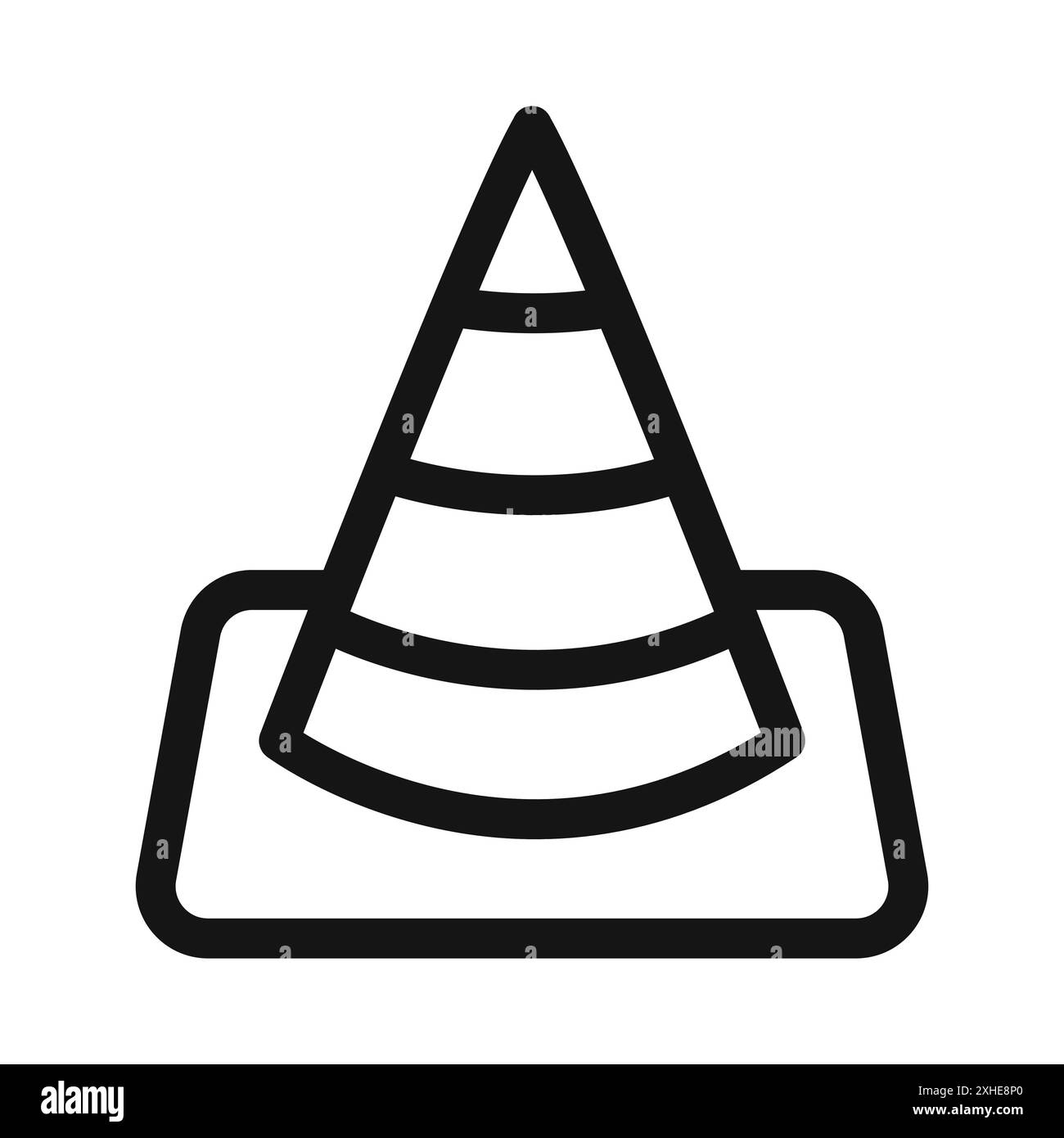 Icône de cône de trafic symbole vectoriel ou ensemble de panneaux collection dans un contour noir et blanc Illustration de Vecteur