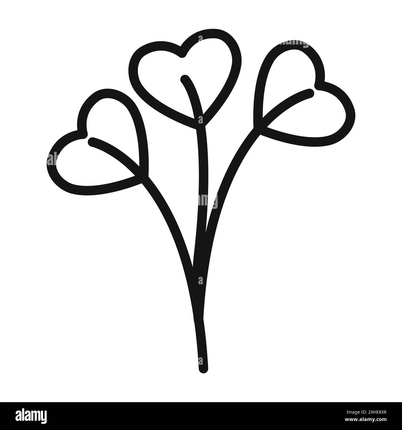 Icône de légume de cresson symbole vectoriel ou collection d'ensemble de signe dans un contour noir et blanc Illustration de Vecteur