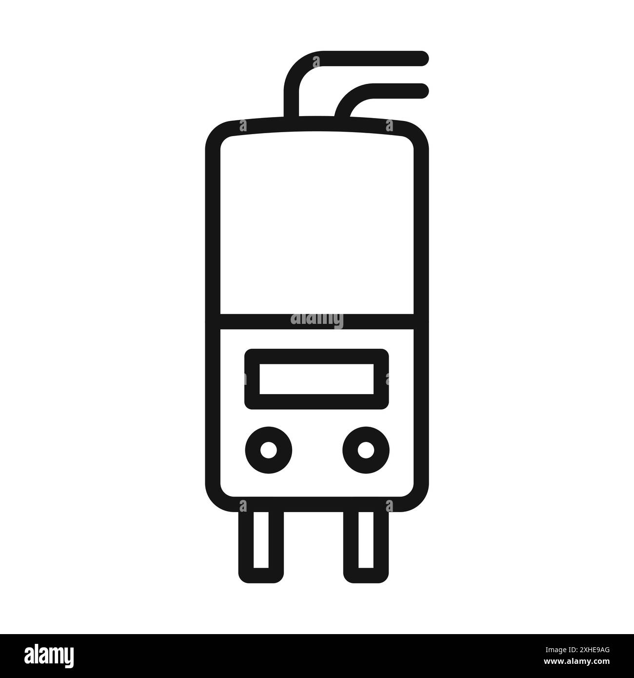 Icône de chaudière de chauffage électrique symbole vectoriel ou ensemble de signes collection dans un contour noir et blanc Illustration de Vecteur