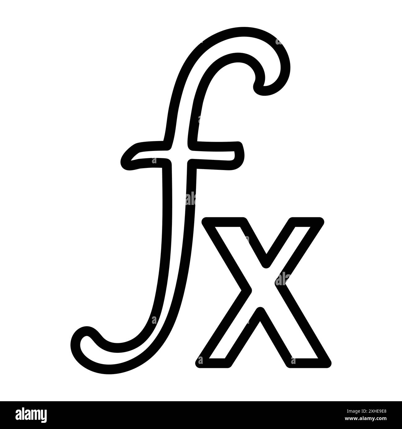 Icône de fonction mathématique symbole vectoriel ou ensemble de signes collection dans un contour noir et blanc Illustration de Vecteur