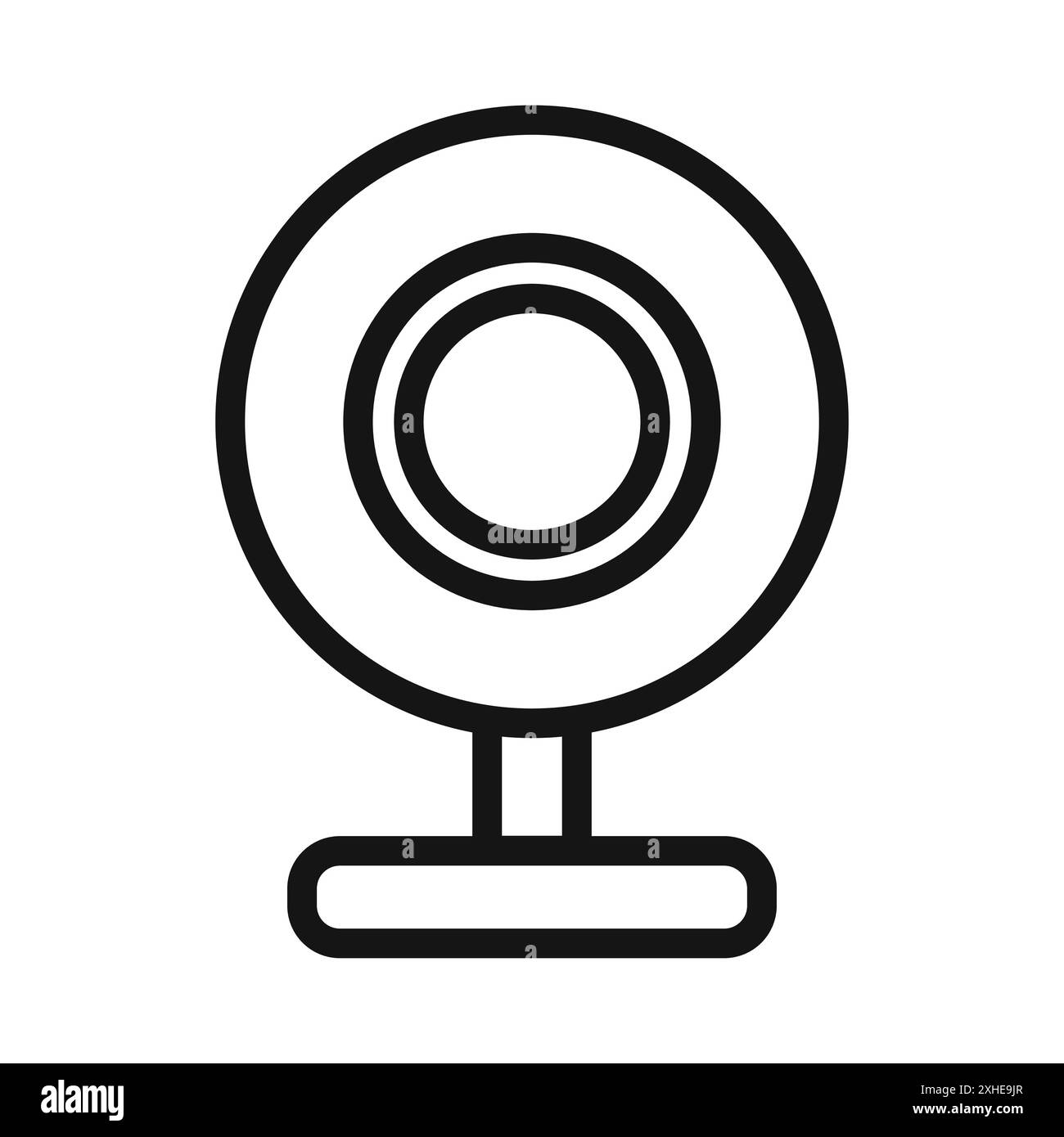 Icône de webcam numérique symbole vectoriel ou collection d'ensemble de signes dans un contour noir et blanc Illustration de Vecteur