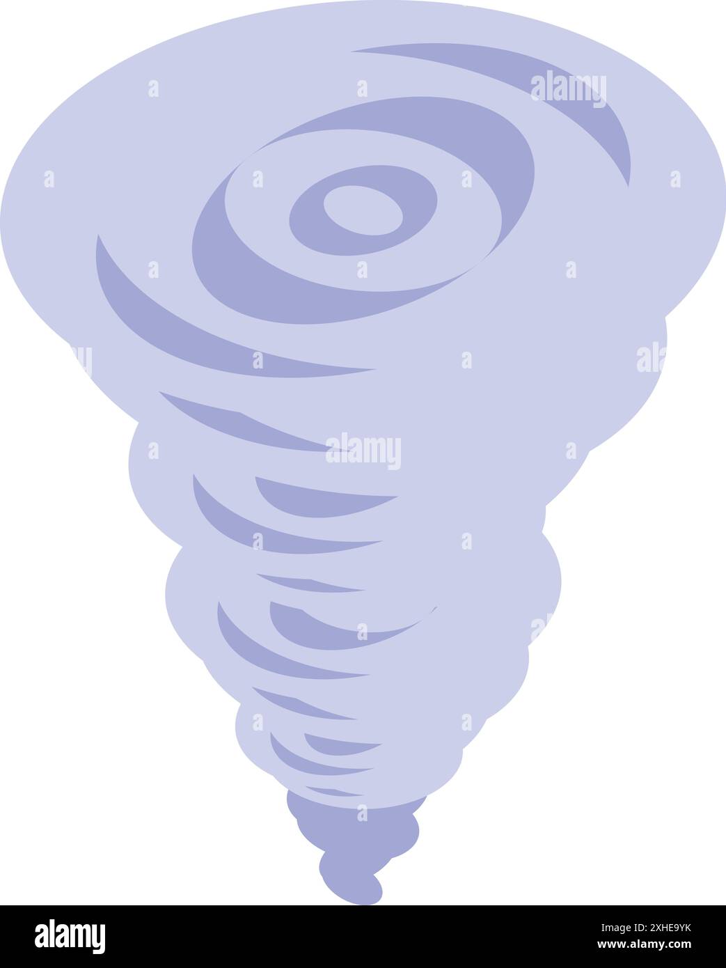 Une puissante tornade bleue tourne, créant un vortex destructeur Illustration de Vecteur