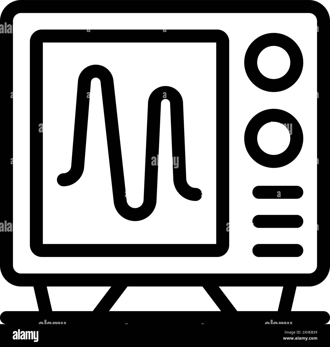 Oscilloscope affichant une onde sinusoïdale, une forme d'onde fondamentale dans l'électronique et le traitement du signal Illustration de Vecteur
