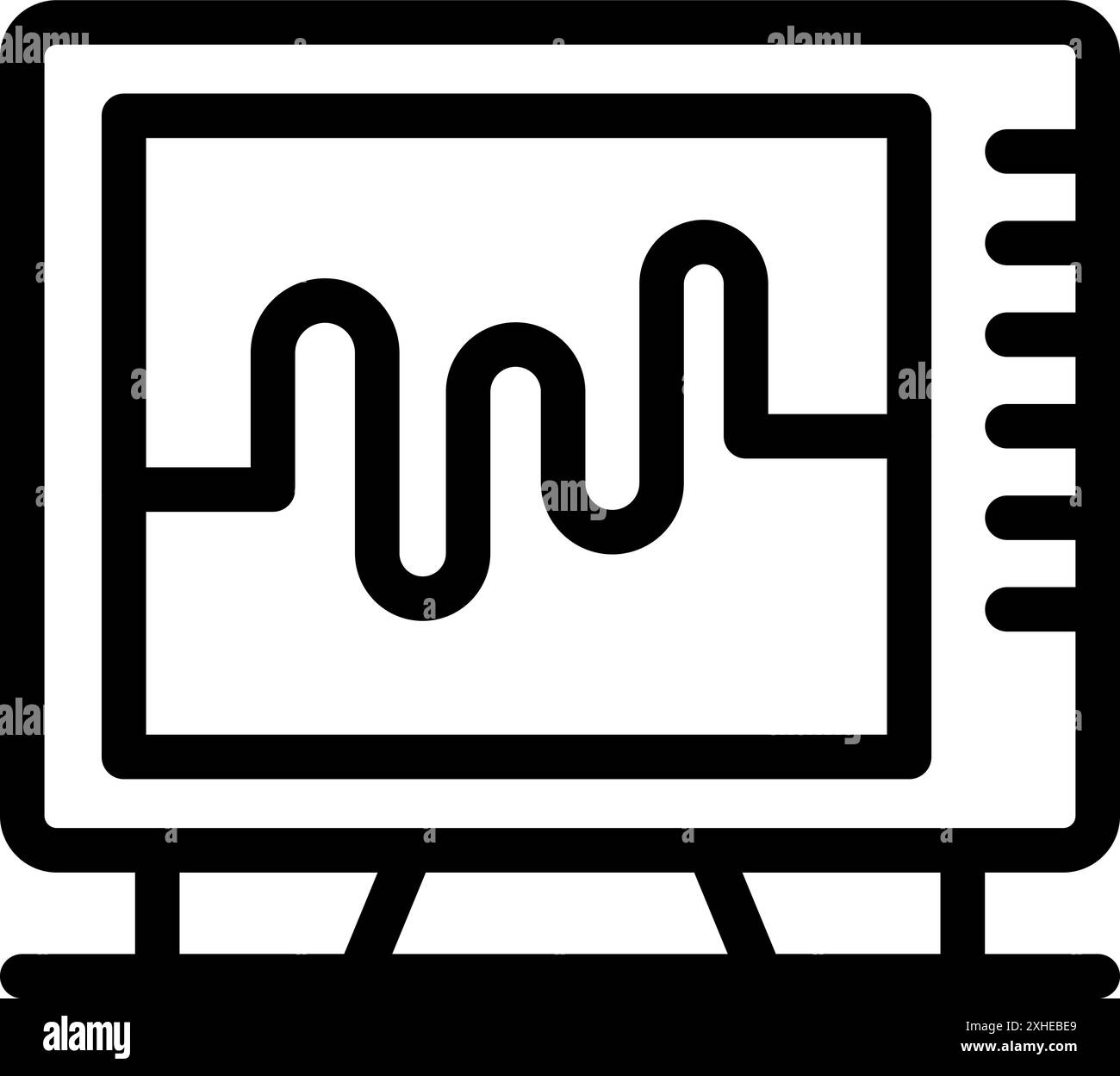 Icône simple d'un oscilloscope affichant un signal sinusoïdal, parfait pour les projets électroniques et les présentations Illustration de Vecteur