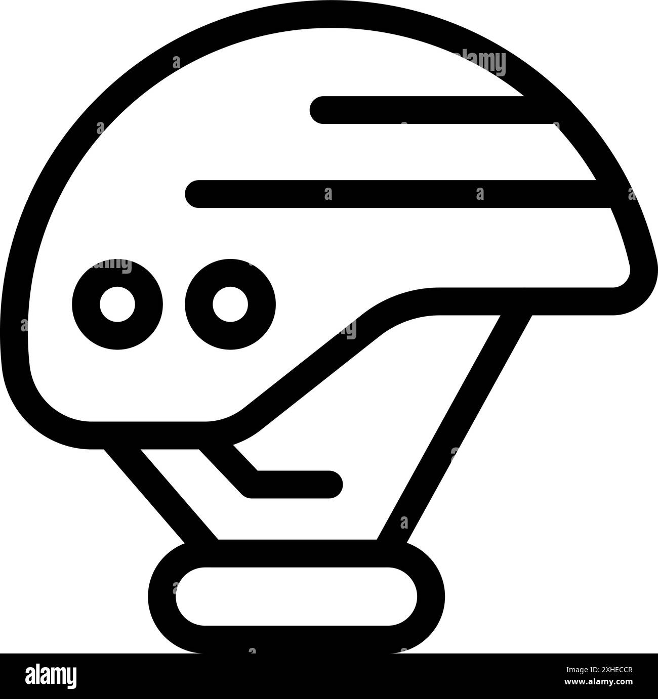 Icône simple noir et blanc d'un casque de ski, soulignant l'importance de la sécurité pendant les sports d'hiver Illustration de Vecteur