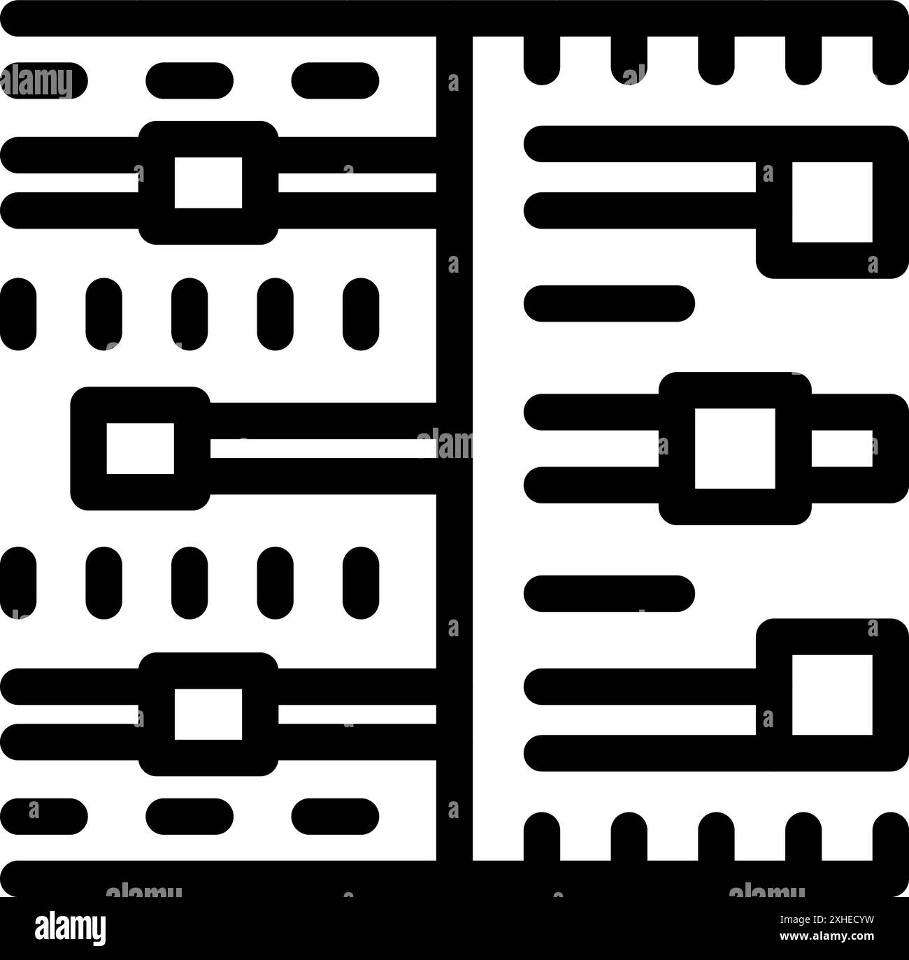 Réglage des niveaux audio sur une console de mixage pour un enregistrement et une production sonores parfaits Illustration de Vecteur