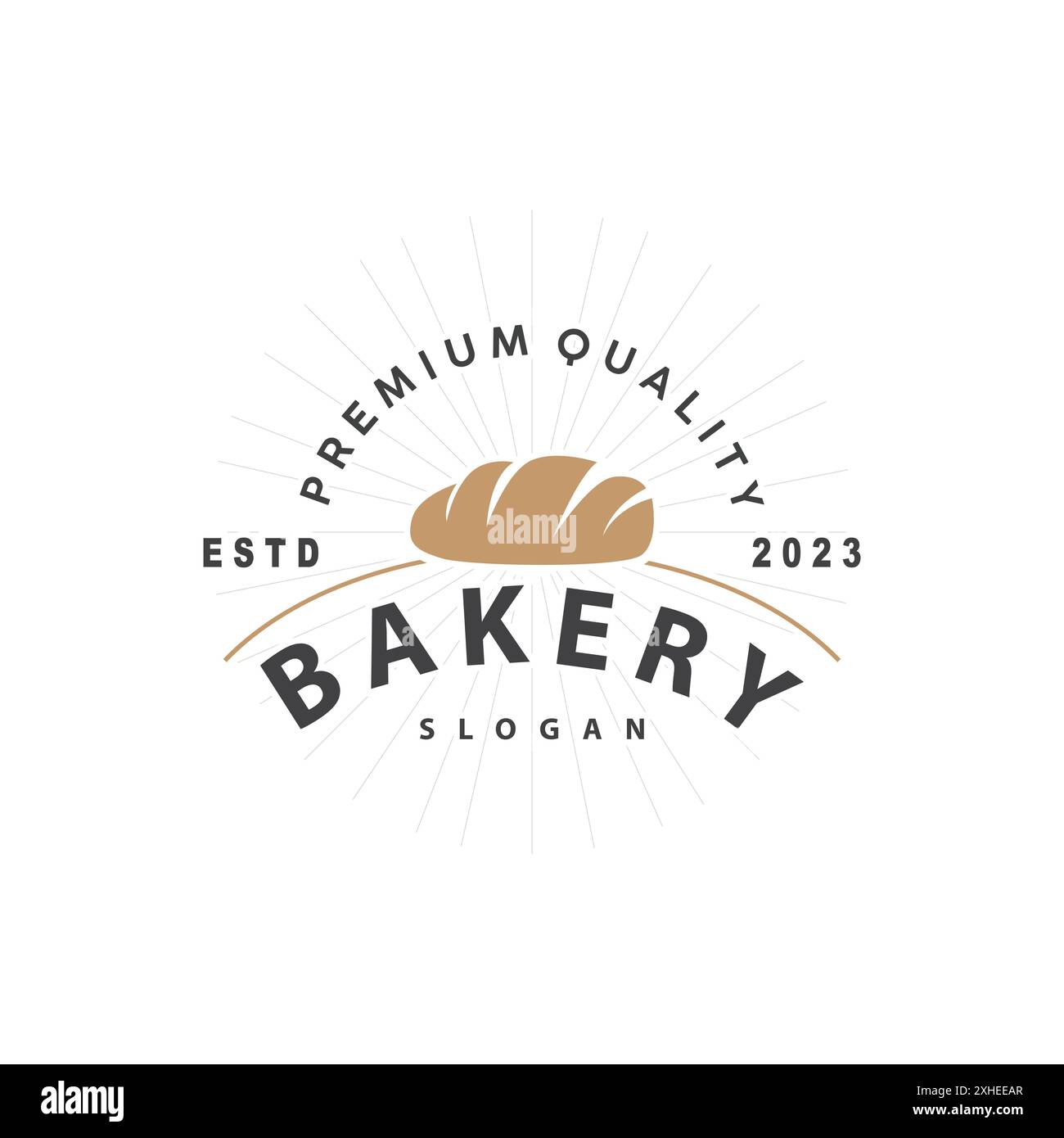 Logo de pain, Old Retro style Vintage Bakery Shop Design, Vector Wheat Bread simple tremplet illustration Illustration de Vecteur