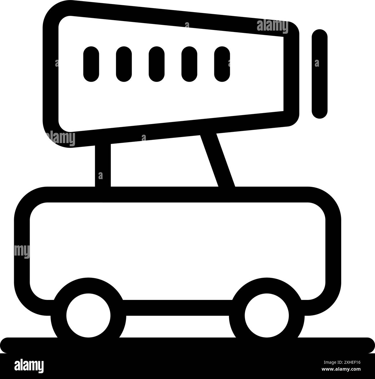 Simple icône noire et blanche d'une passerelle d'embarquement de passagers d'aéroport reliant un avion au terminal Illustration de Vecteur