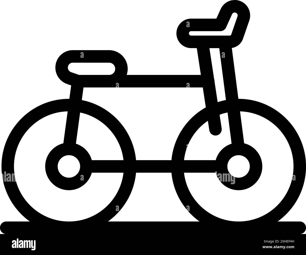 Icône simple d'art au trait d'un vélo debout sur une surface, mettant l'accent sur le concept de vélo et de transport Illustration de Vecteur