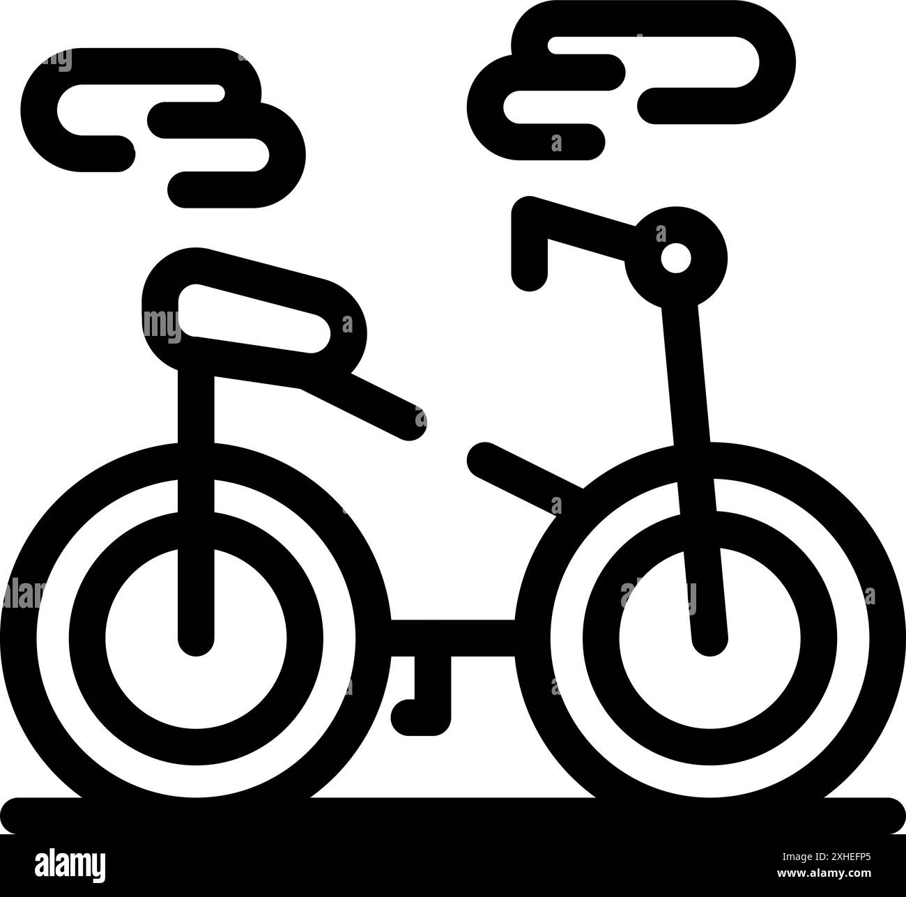 Icône de dessin au trait d'un vélo garé dans une rue de la ville, représentant les transports urbains et les infrastructures cyclables Illustration de Vecteur