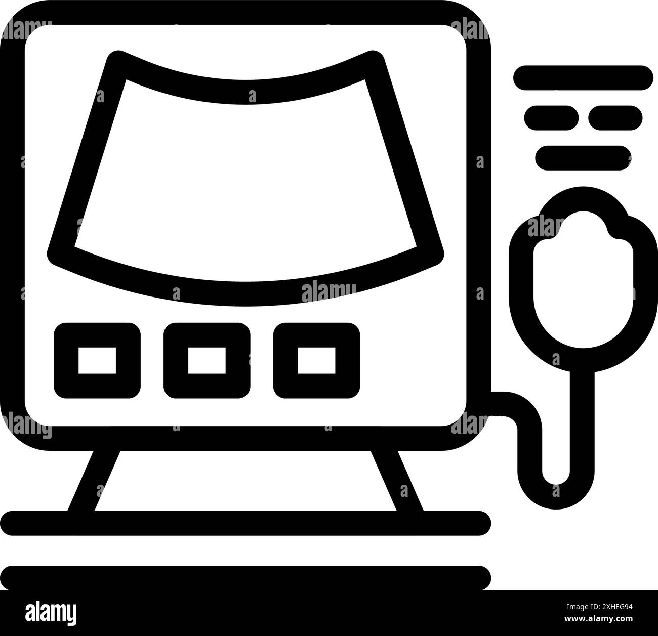 Machine à ultrasons scannant la femme enceinte affichant bébé sur l'écran à l'hôpital Illustration de Vecteur