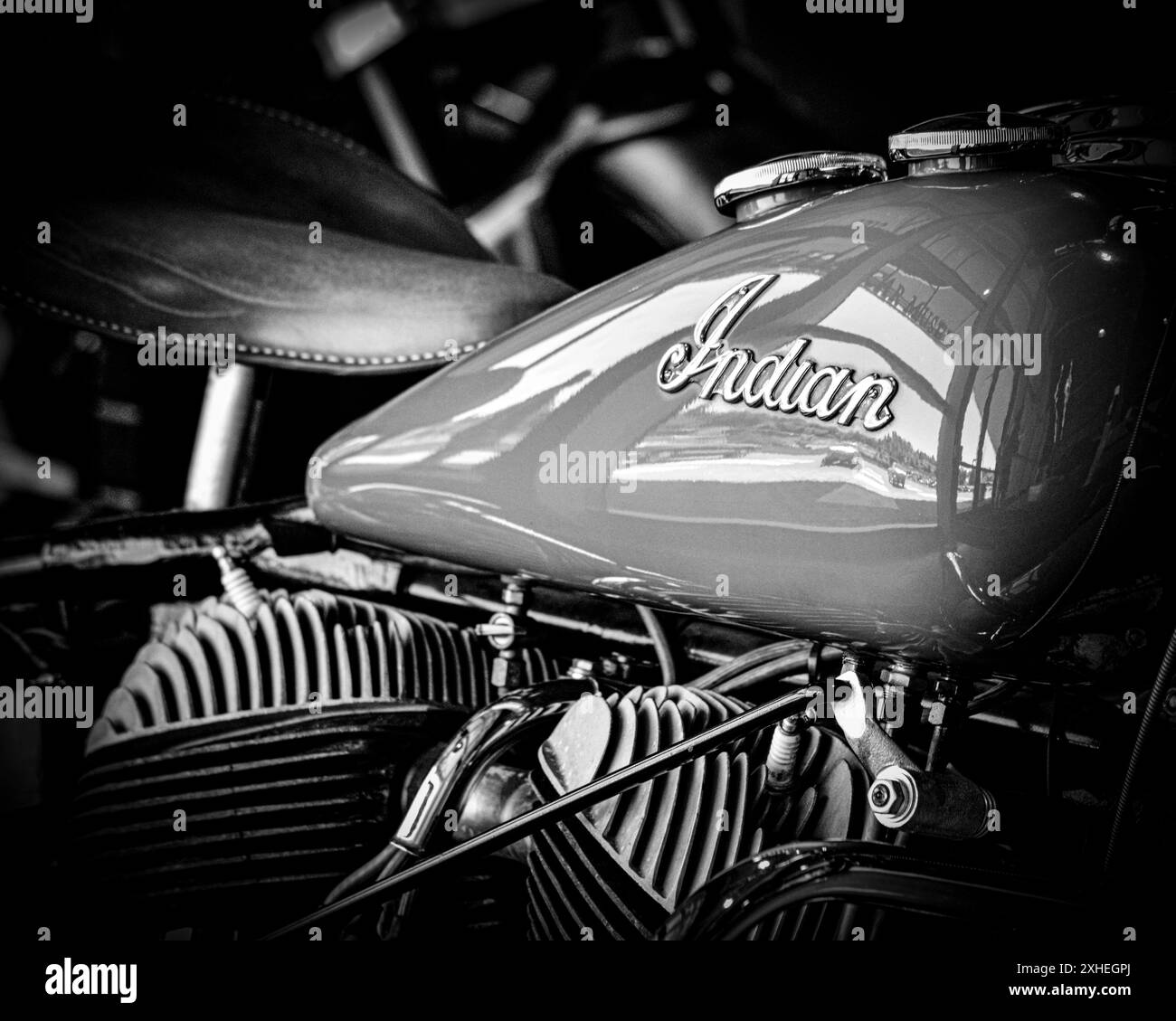 1948 Indian Chief moto exposée au Lemay America's car Museum à Tacoma, Washington Banque D'Images