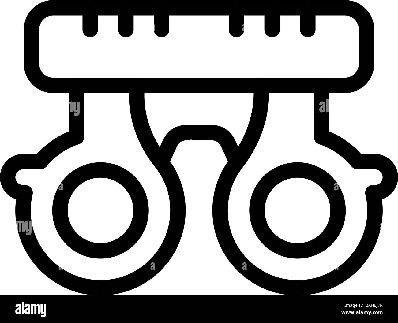 La monture d'essai tient des verres correcteurs pendant un examen de la vue Illustration de Vecteur