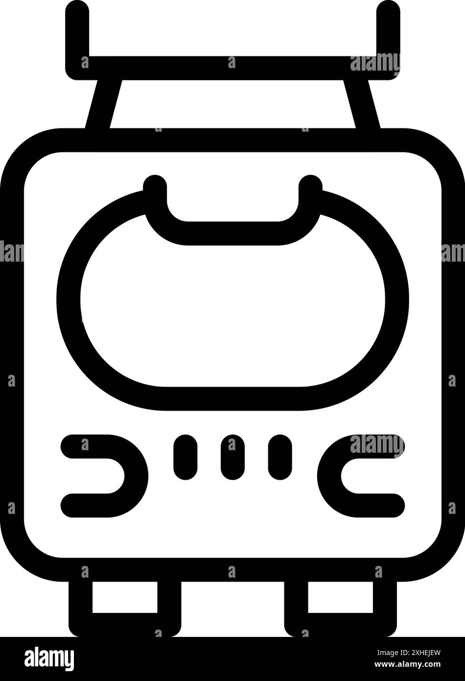 Simple icône de dessin au trait d'un train arrivant à la gare, pour des applications ou des sites Web Illustration de Vecteur