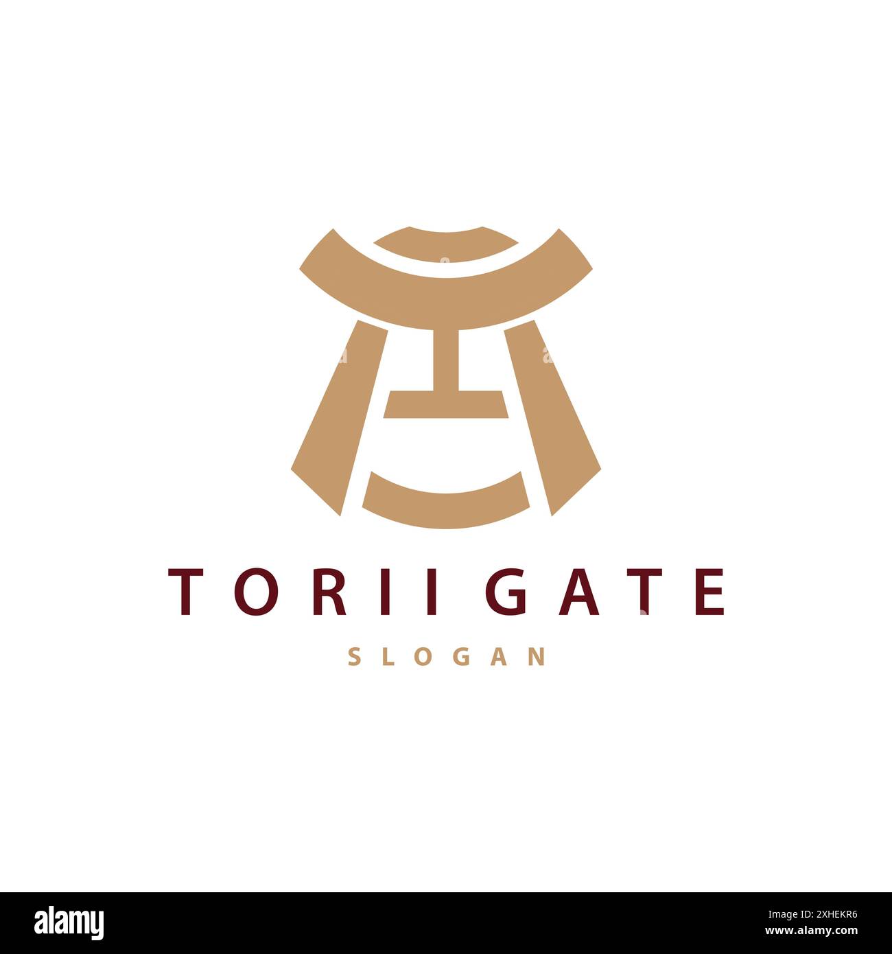 Modèle d'illustration minimaliste Vector de conception de logo Torii Gate Illustration de Vecteur