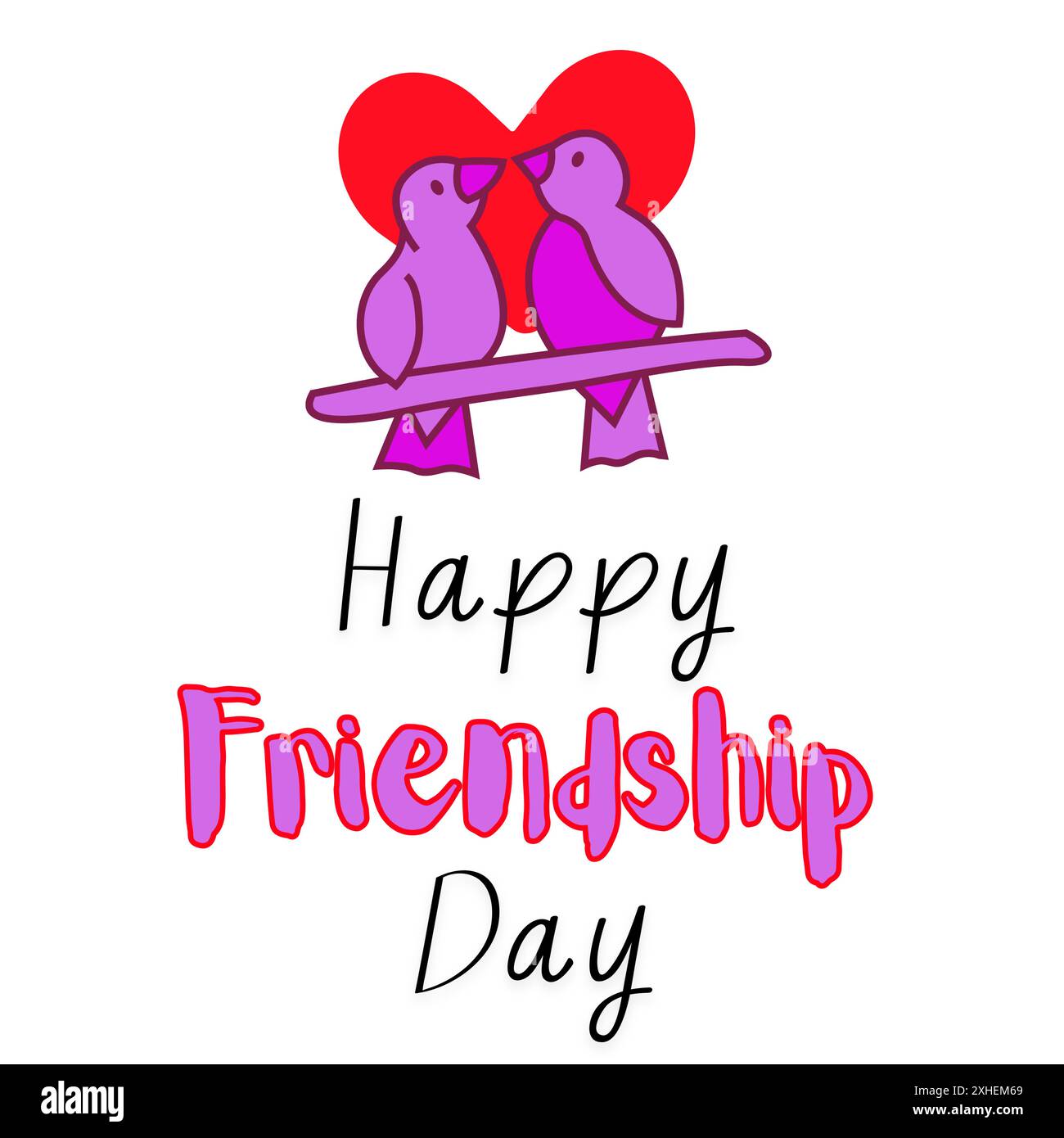 Bonne Journée de l'amitié. Meilleur ami Forever Friendship Day avec deux oiseaux concept d'amitié et de lettrage design Best Friend Forever bff besties Illustration de Vecteur