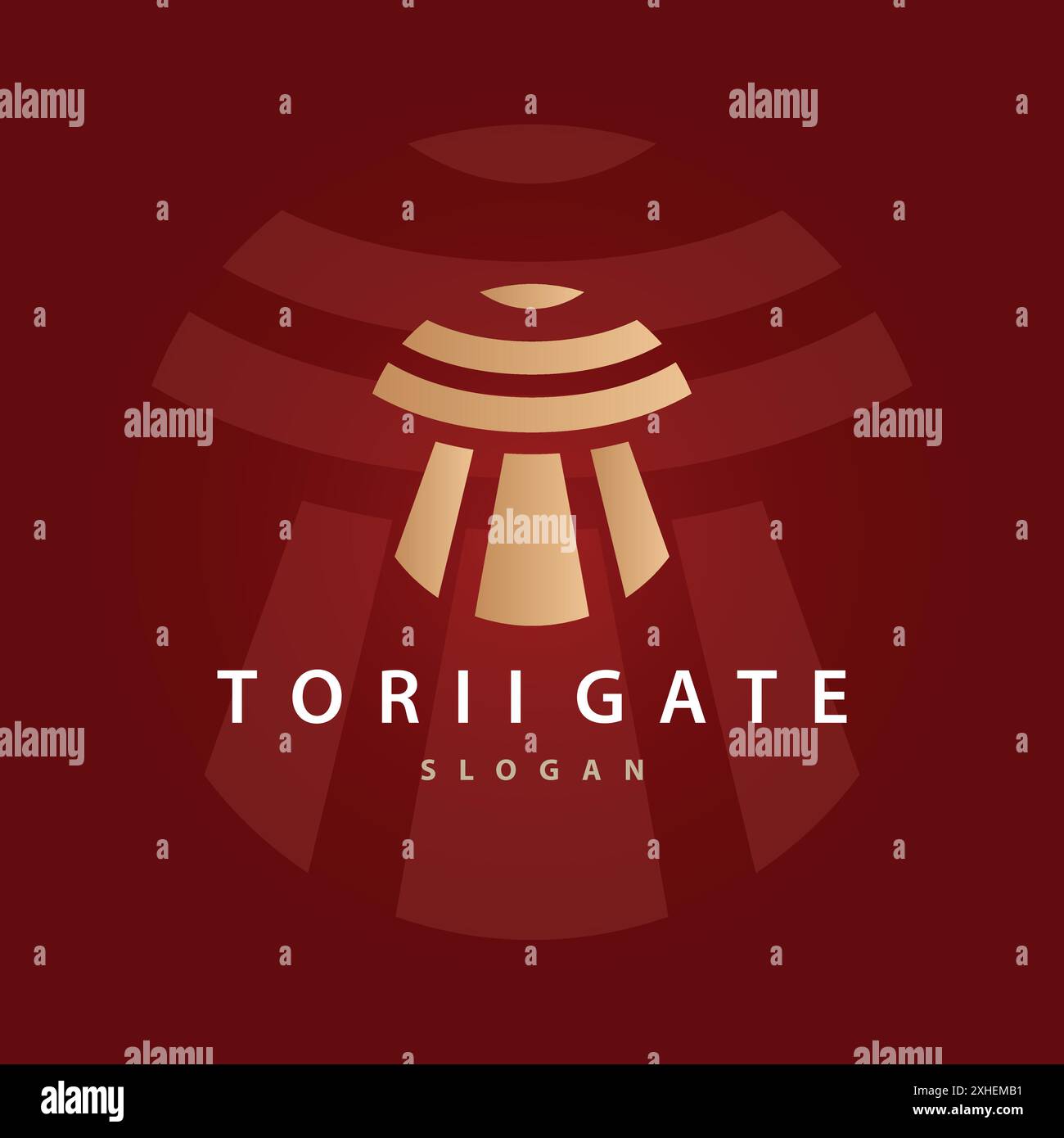 Modèle d'illustration minimaliste Vector de conception de logo Torii Gate Illustration de Vecteur