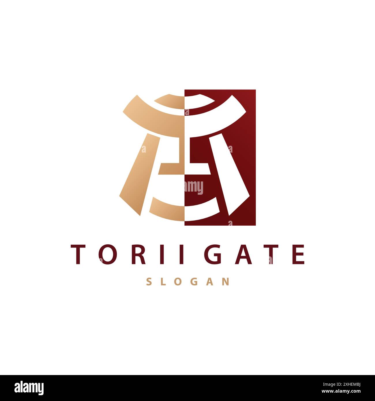 Modèle d'illustration minimaliste Vector de conception de logo Torii Gate Illustration de Vecteur