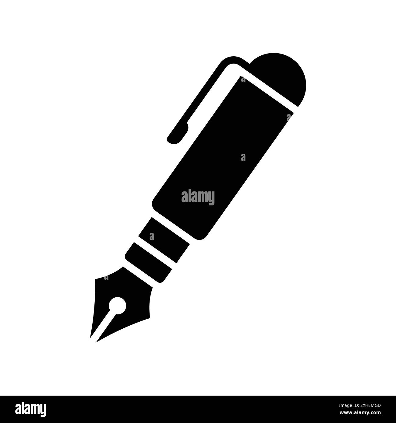 modèle de conception de vecteur d'icône de stylo plume en fond blanc Illustration de Vecteur