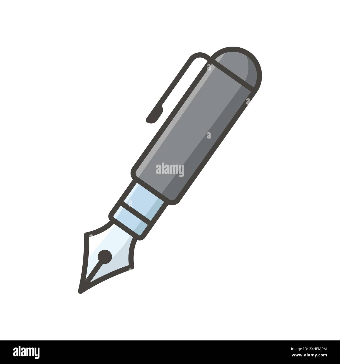modèle de conception de vecteur d'icône de stylo plume en fond blanc Illustration de Vecteur