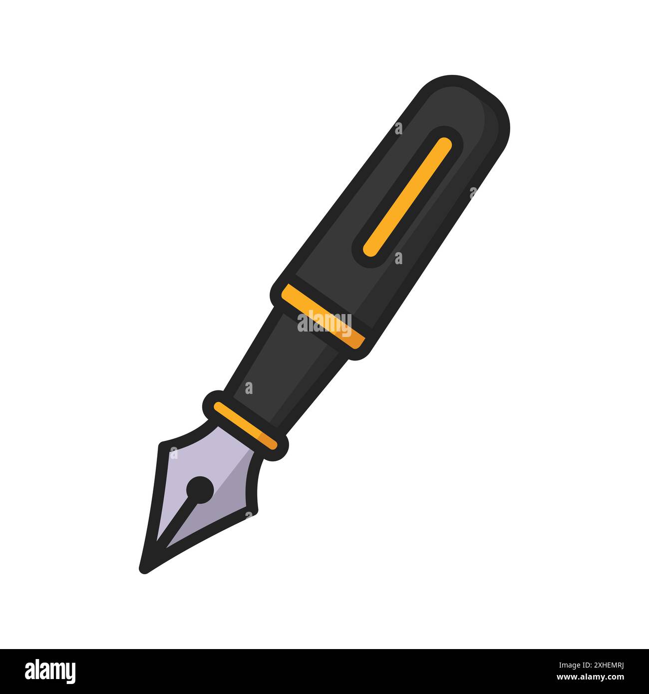 modèle de conception de vecteur d'icône de stylo plume en fond blanc Illustration de Vecteur