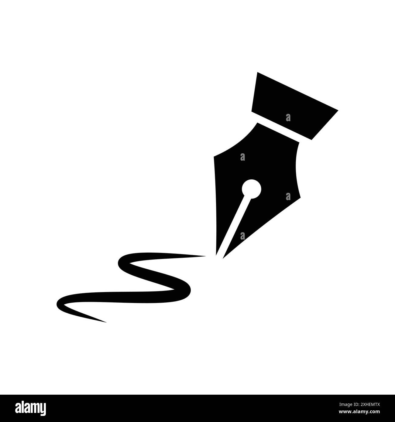 modèle de conception de vecteur d'icône de stylo plume en fond blanc Illustration de Vecteur