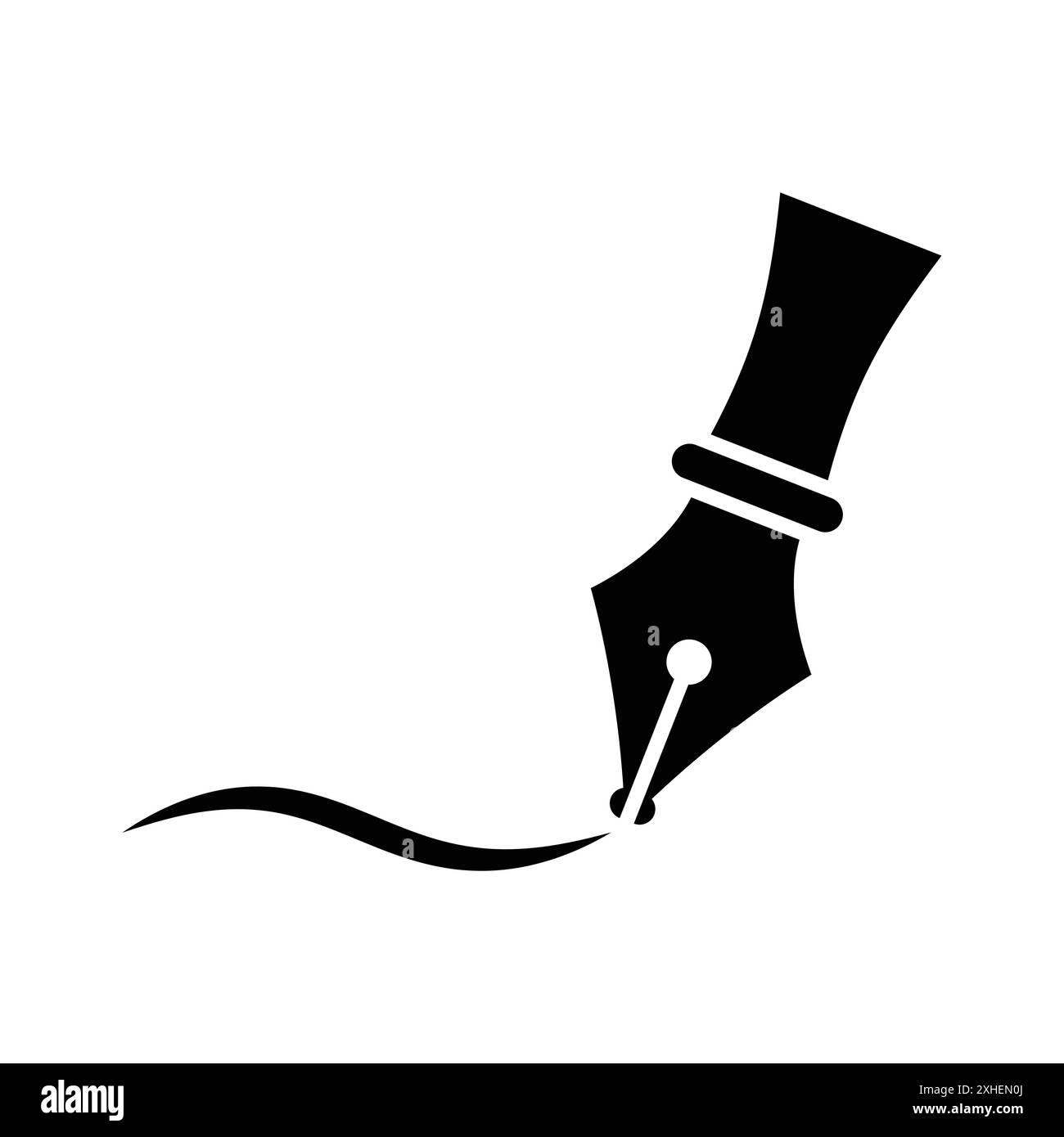 modèle de conception de vecteur d'icône de stylo plume en fond blanc Illustration de Vecteur