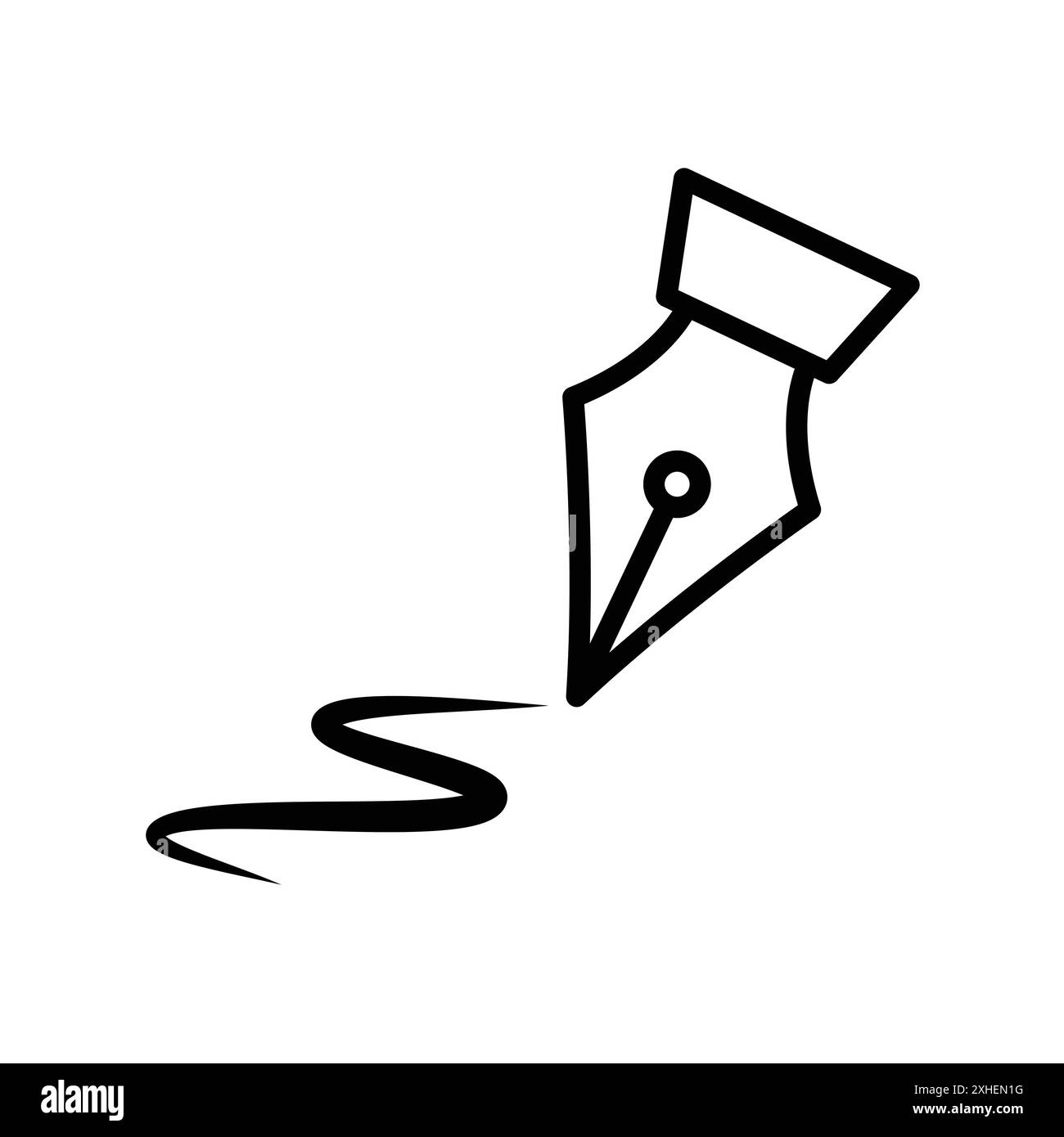 modèle de conception de vecteur d'icône de stylo plume en fond blanc Illustration de Vecteur