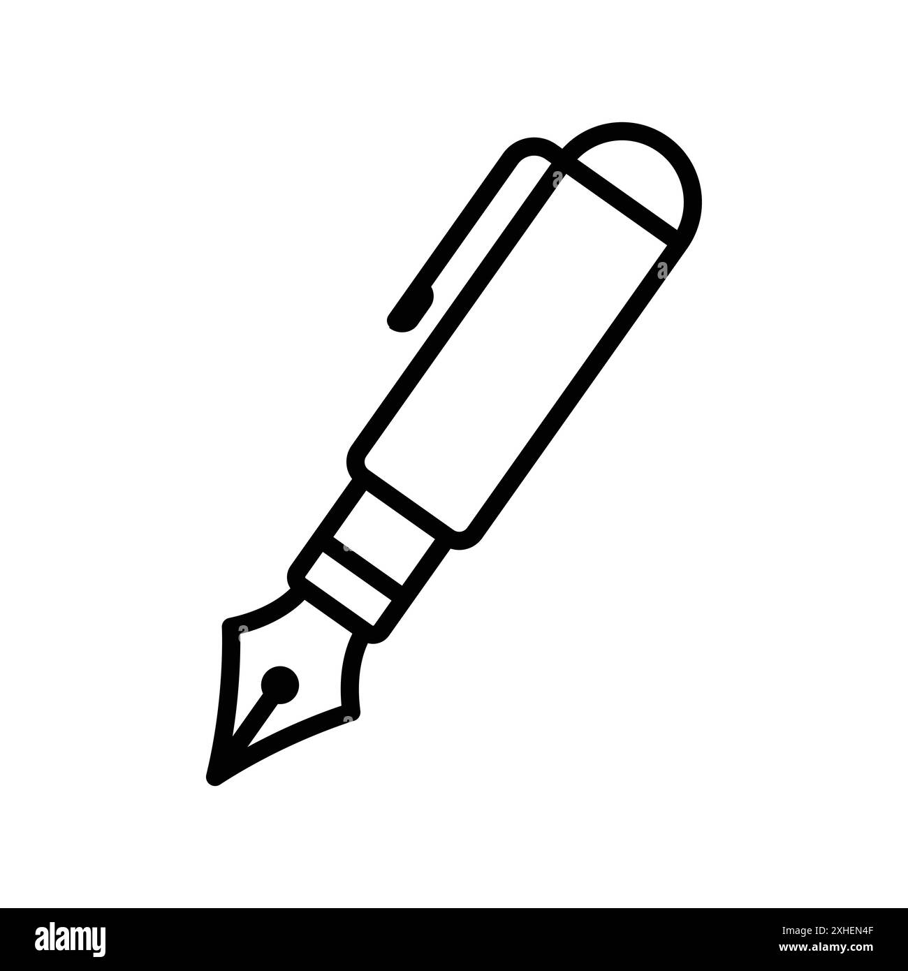 modèle de conception de vecteur d'icône de stylo plume en fond blanc Illustration de Vecteur