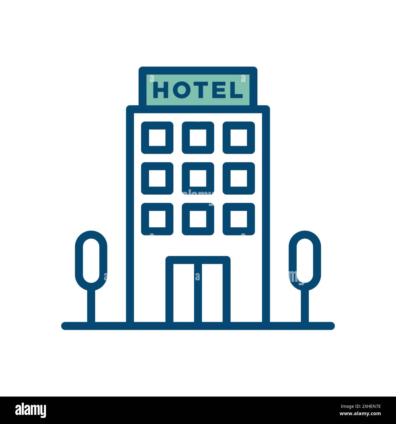 modèle de conception de vecteur d'icône de bâtiment d'hôtel en fond blanc Illustration de Vecteur